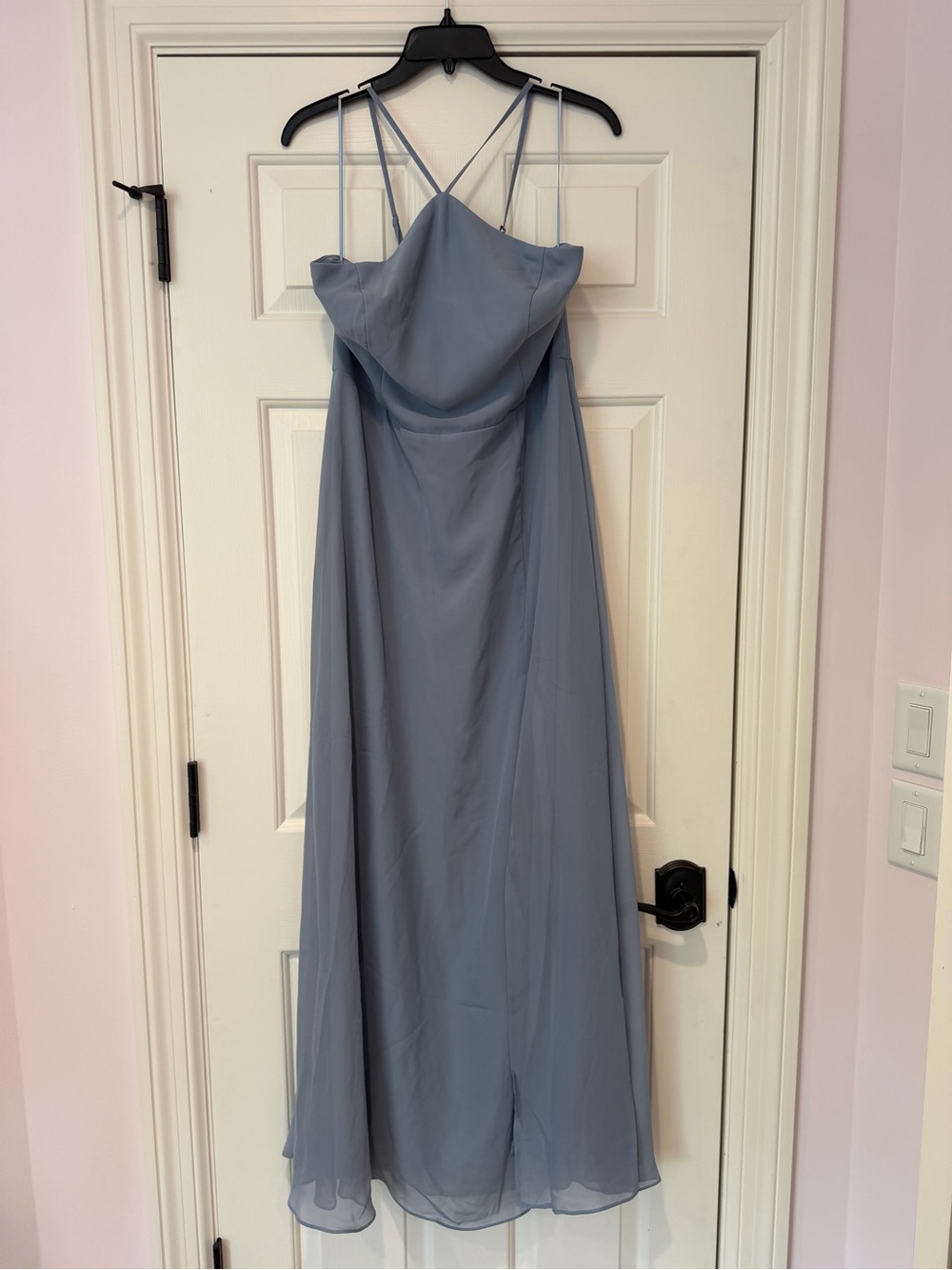 Birdie Grey Dusty Blue Chiffon Bridesmaid Dress
